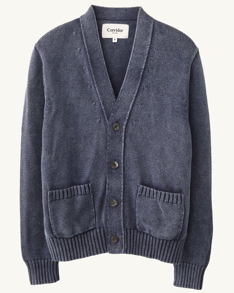 Acid Wash Cardigan - Washed Midnight – Corridor