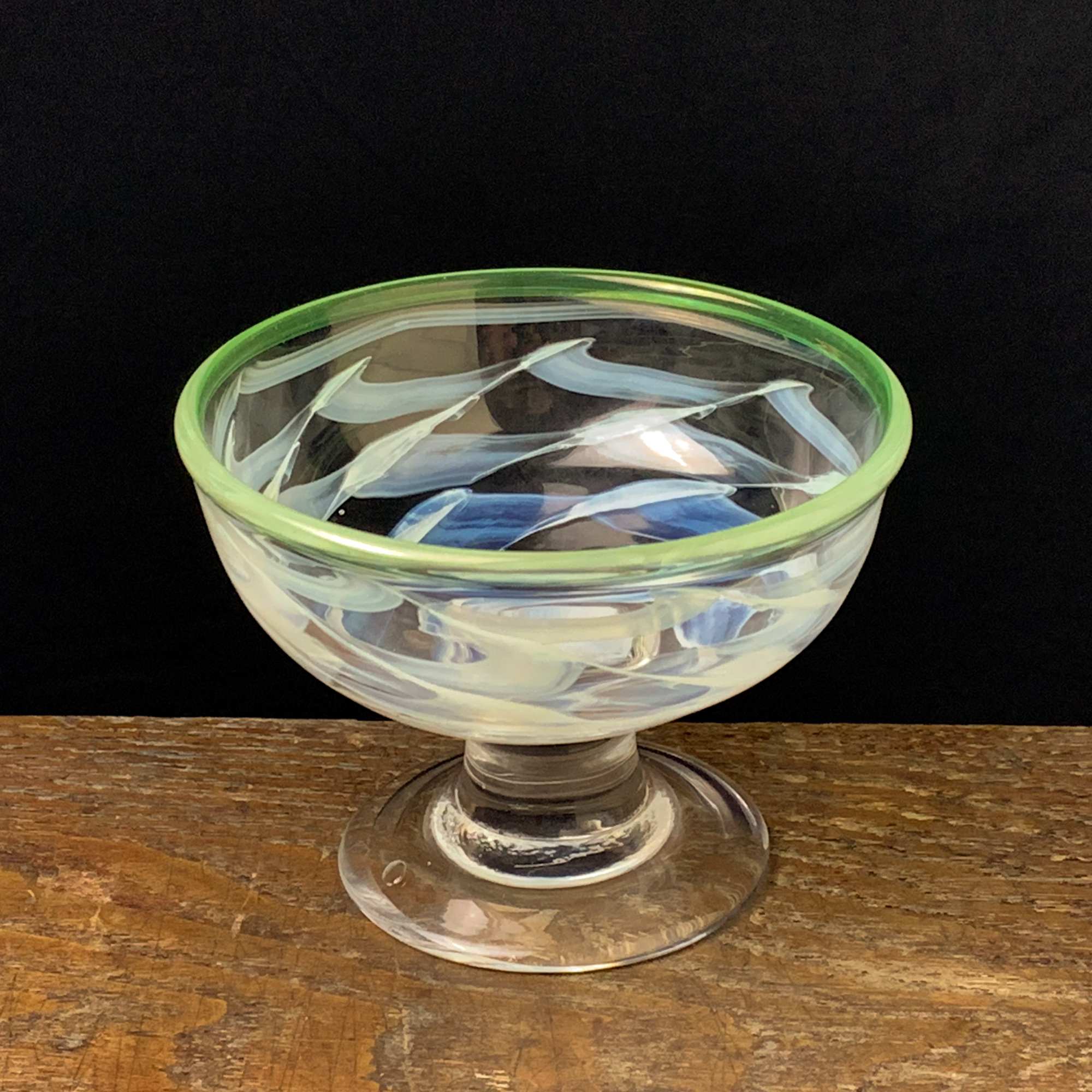 Y2679-2 大正ガラス 深鉢型マーブル渦文 氷コップ 和硝子 ＃6 Y2679-2
