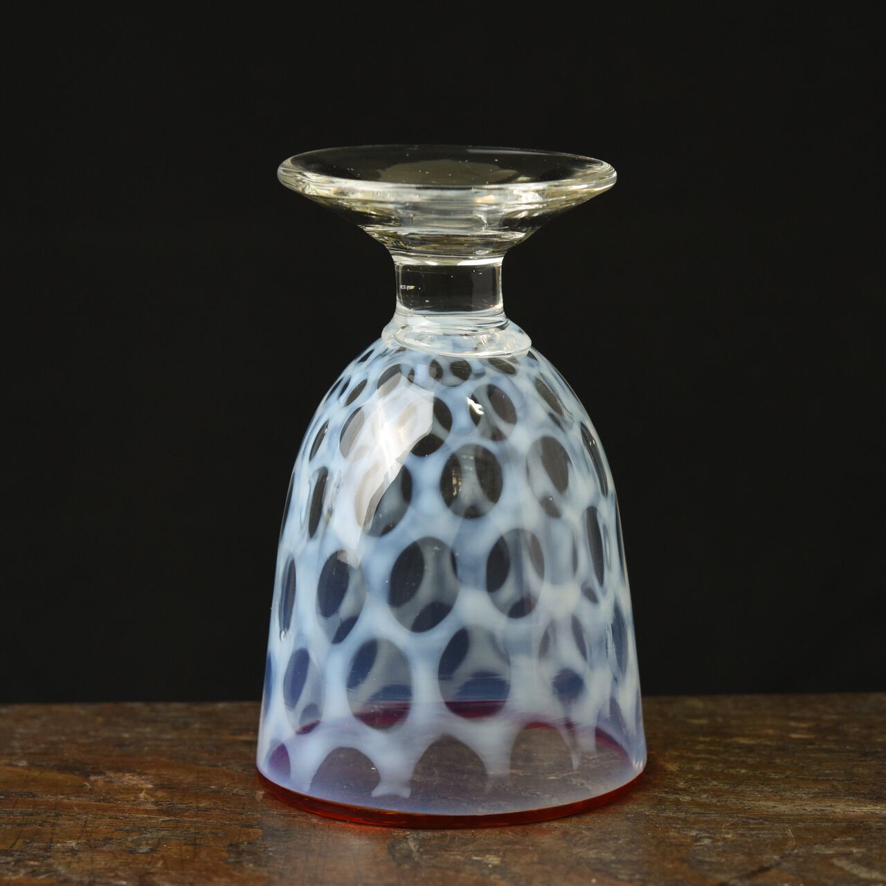 ガラス :: 水玉文赤縁なつめ形氷コップ | COTTOU.JP 骨董の通販