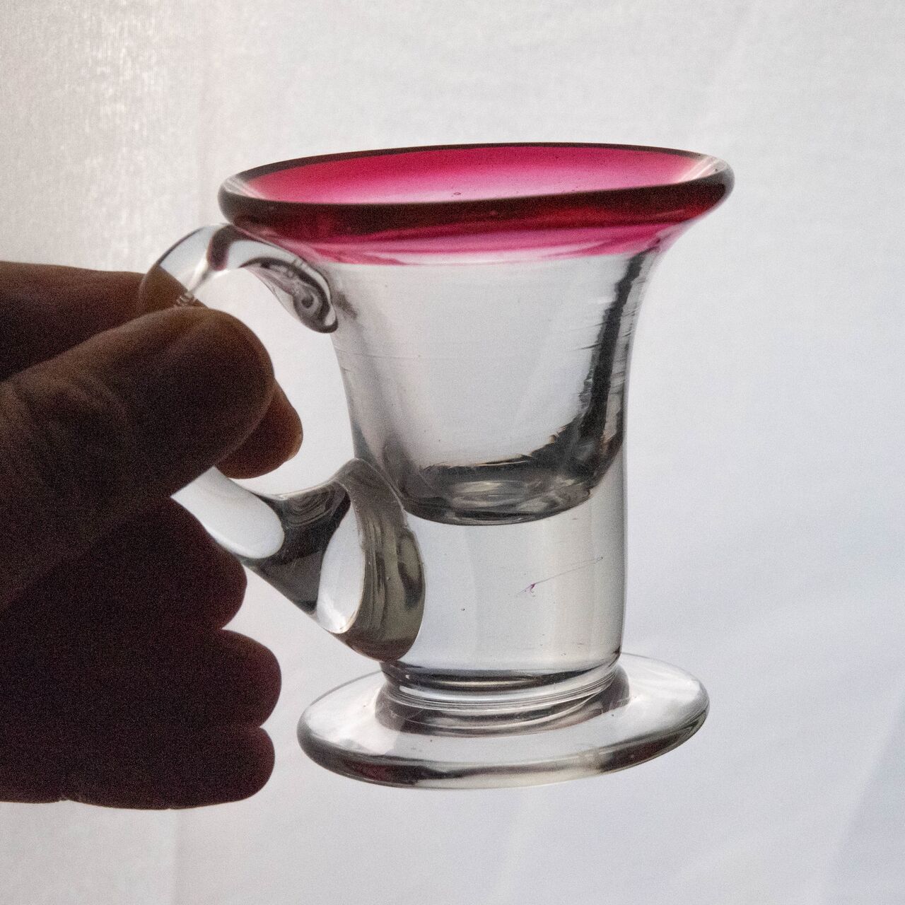 骨董 時代ガラス 希少 橙色 黄色暈し 霰プレス あられ 氷コップ ウラン