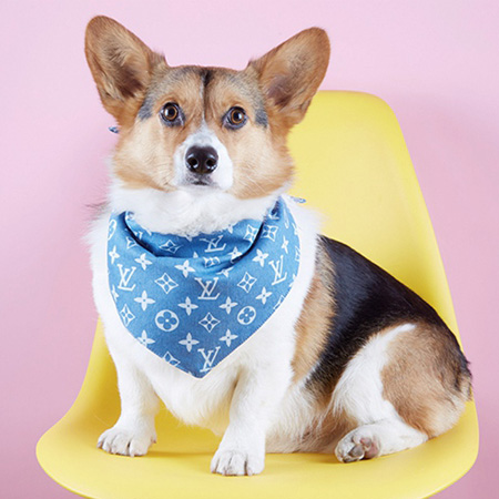 ルイヴィトン 犬用バンダナ 三角 lv 猫用スカーフ かわいい ブランド