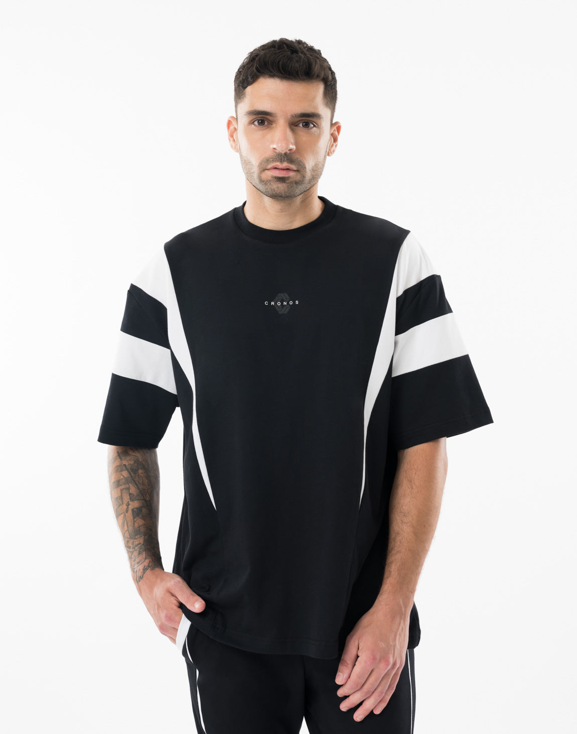 CRONOS DUAL TECH OVERSIZE S/S TEE【BLACK】