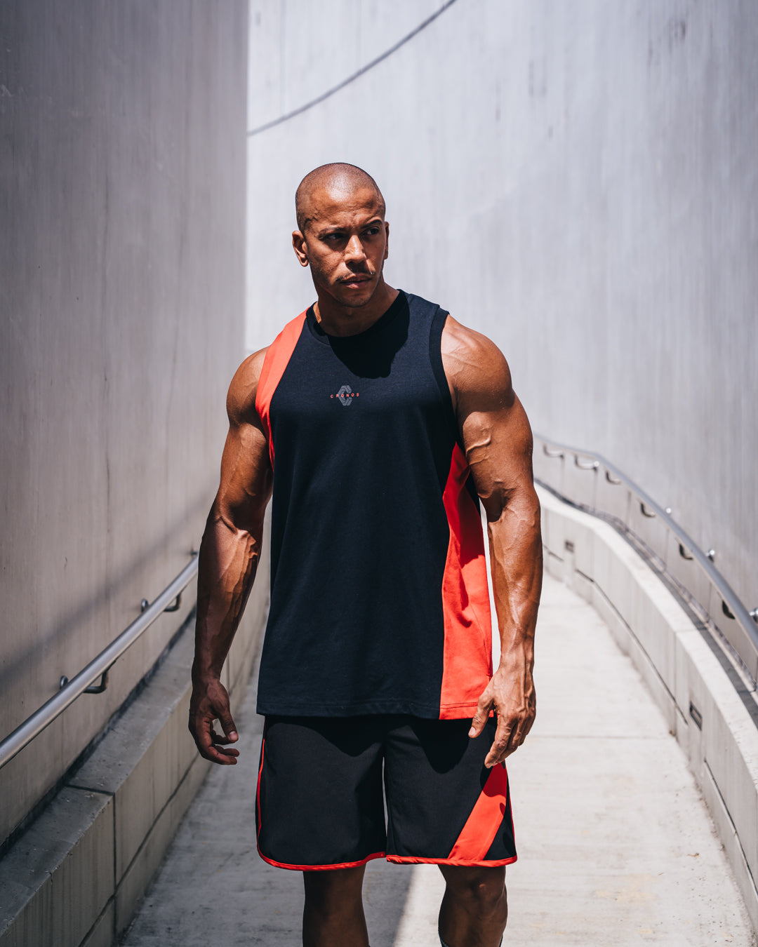 CRONOS SLASH TANK TOP【BLACK×RED】