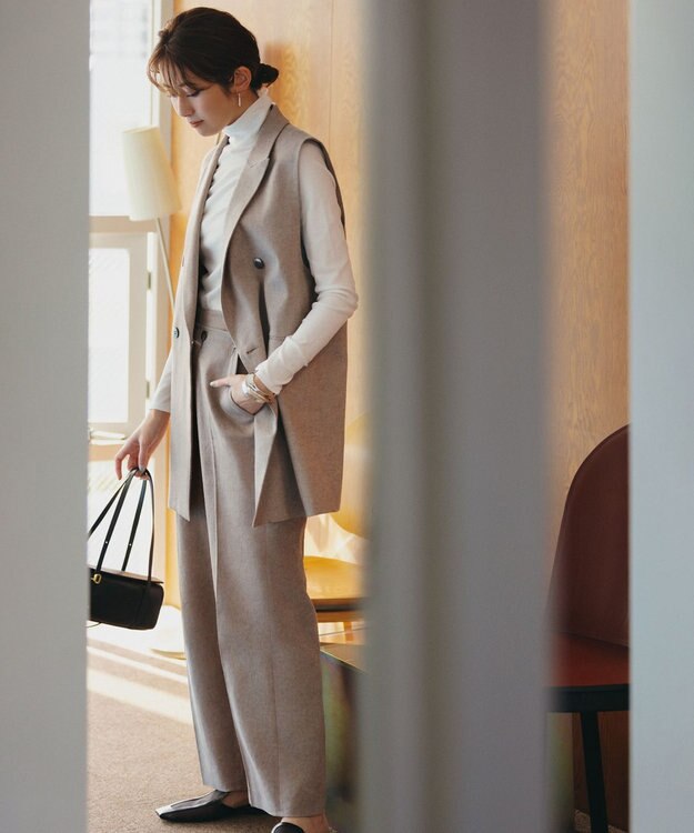 リネン ジレ セットアップ対応】リネン ミックスツイード ジレ / 23区