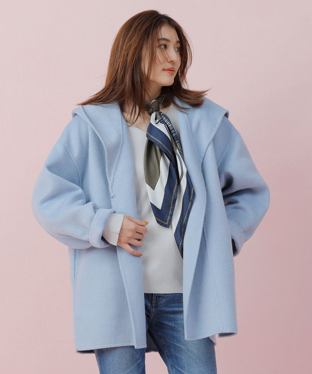 撥水】ウール混リバー フーデットコート / UNFILO | ファッション通販