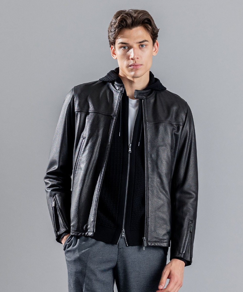 BEAUTY&YOUTH 黒 ゴートレザージャケット シングルライダース L