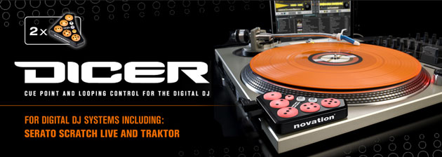 Novation DicerデジタルDJ キューポイントとルーピングコントロール