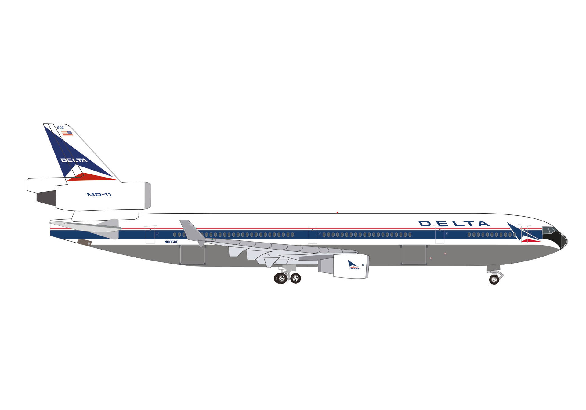 Herpa 1/200 ダグラス DC-8-51 デルタ航空 ダイキャストモデル Herpa 1