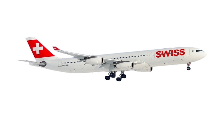 LX Swiss A340-300 Aviationtag ロゴカット LX Swiss A340-300