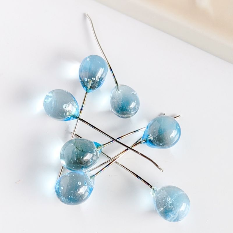 ベネチアンガラス しずく アクアブルー クラフト Ansan