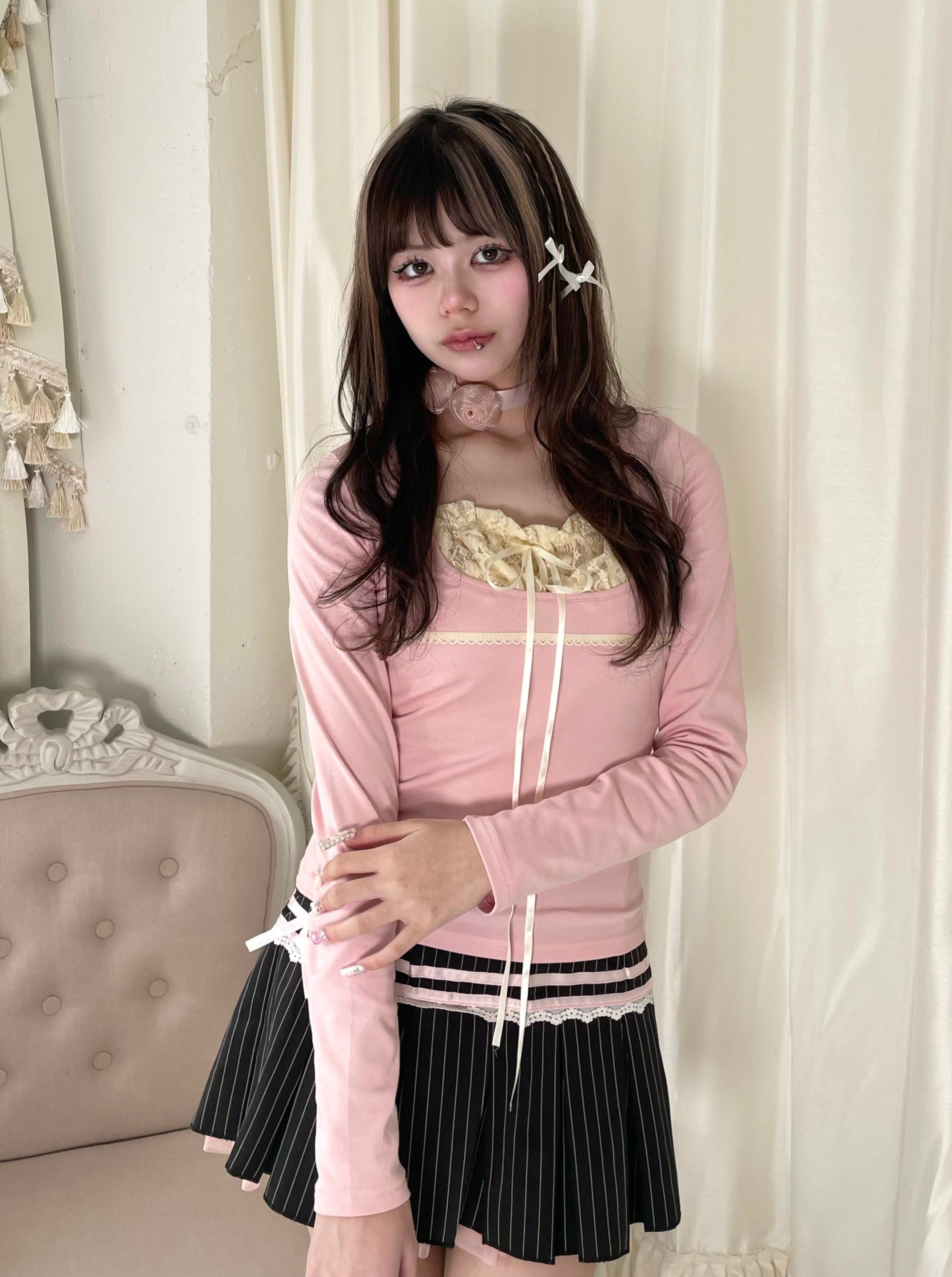 レースリボンピンクトップス DPB67041 – CRAMMY