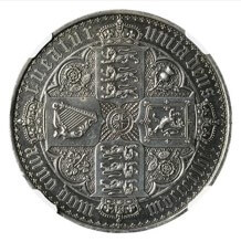 英古銭 ヴィクトリア女王 ゴシッククラウン銀貨 1847年 1847年