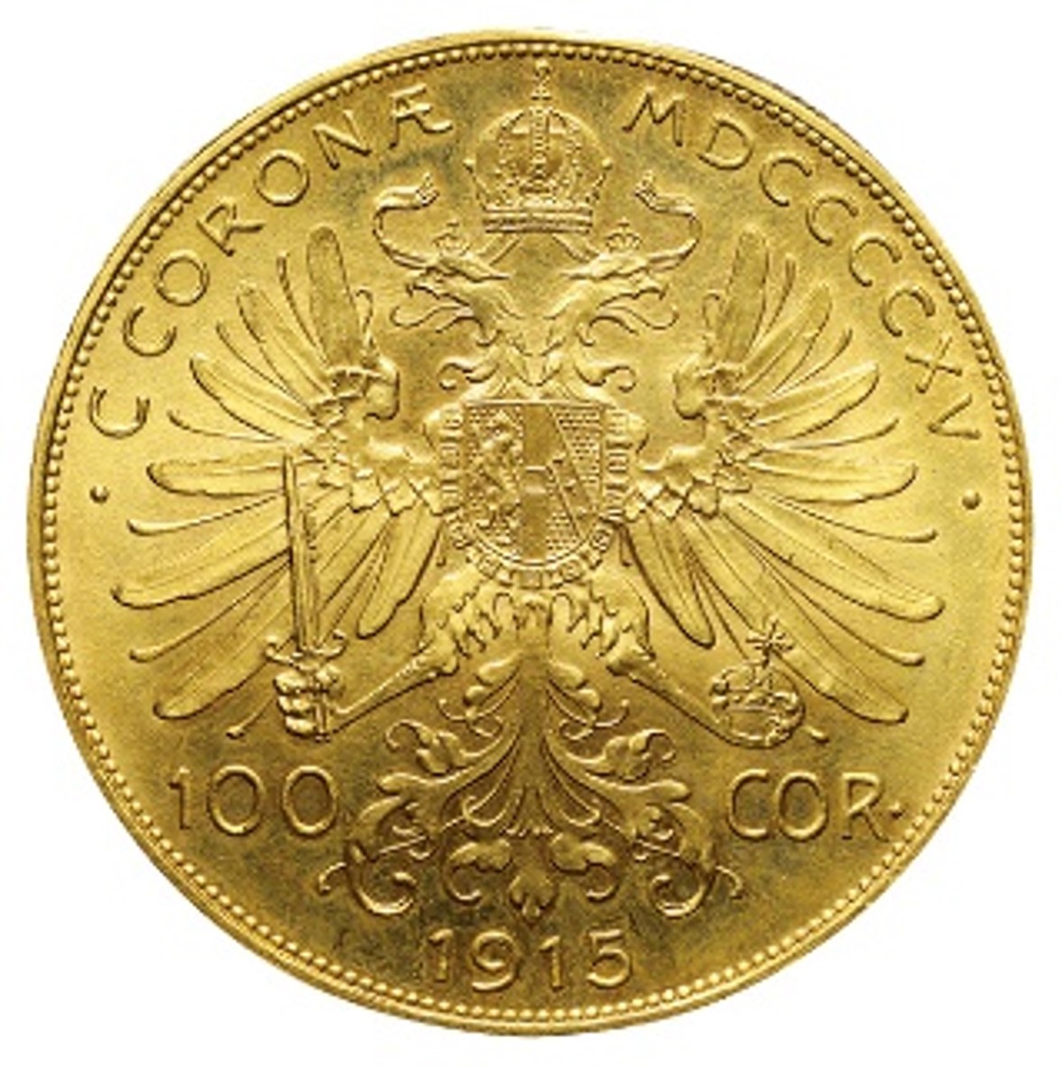 オーストリア フランツ・ヨーゼフ1世(1848-1916) 100コロナ金貨 1915