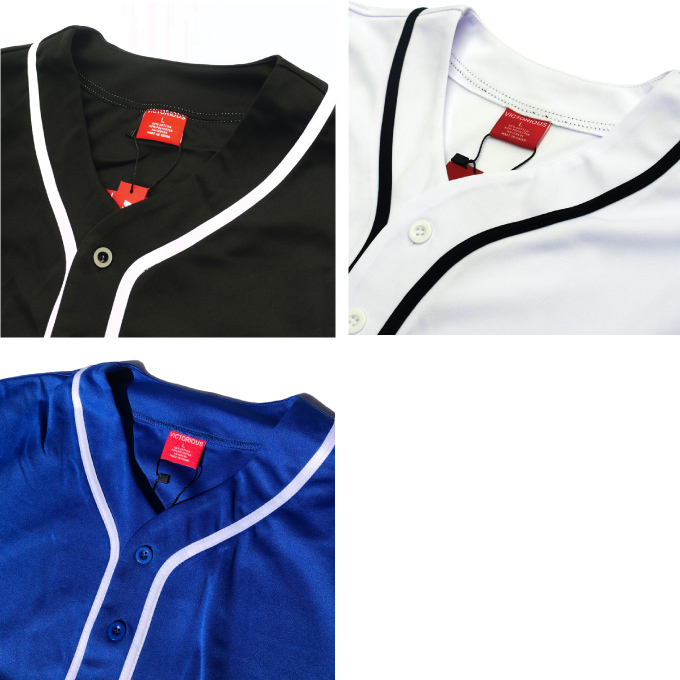 一枚で一気にストリート感の増す無地ベースボールシャツ! ビッグサイズ!