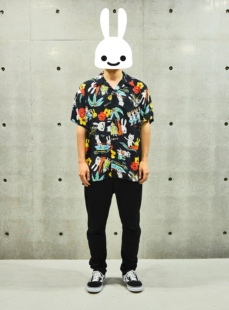ハワイ猫のアロハシャツ｜ウサギがいる｜CUNE ONLINE STORE