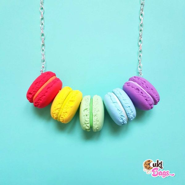 Minty Cappuccino Macarons necklace