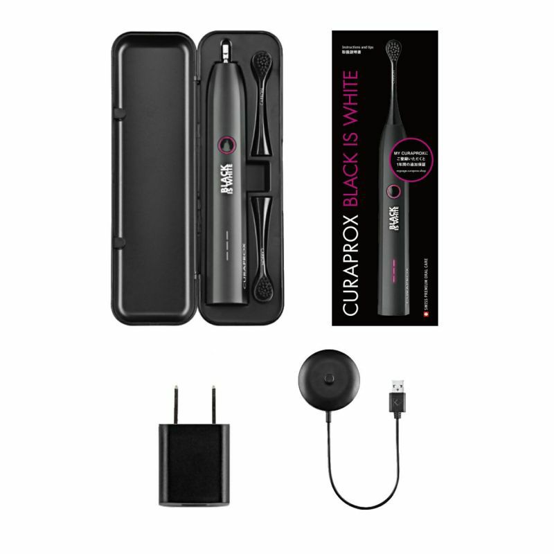 クラプロックス 音波式電動歯ブラシ ブラックイズホワイト+粉歯磨き3g