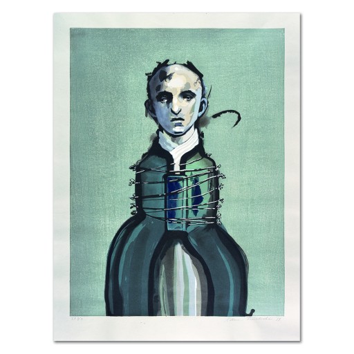 舟越桂The mirror in the distance 遠い鏡1993年