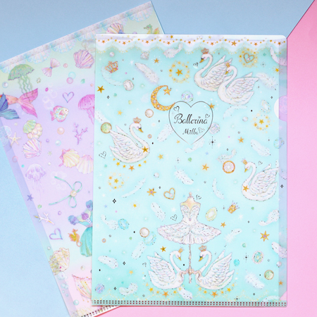 バレエ・ダンス用品のミルバ / CF15616 クリアファイルA4 スワン