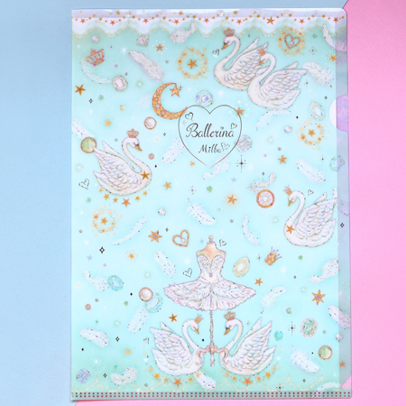 バレエ・ダンス用品のミルバ / CF15616 クリアファイルA4 スワン