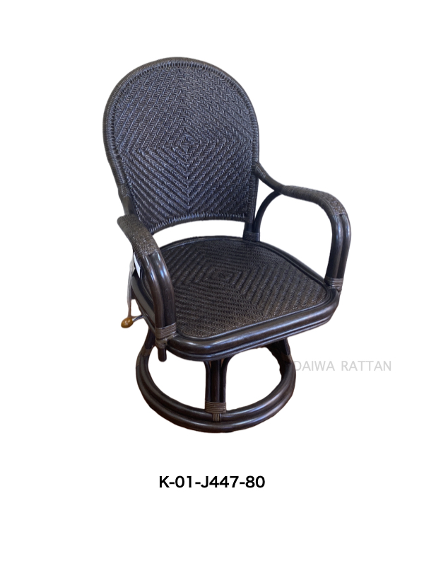 K01-J447-80 オリッサハイバック回転椅子（背・座網代編み・国産