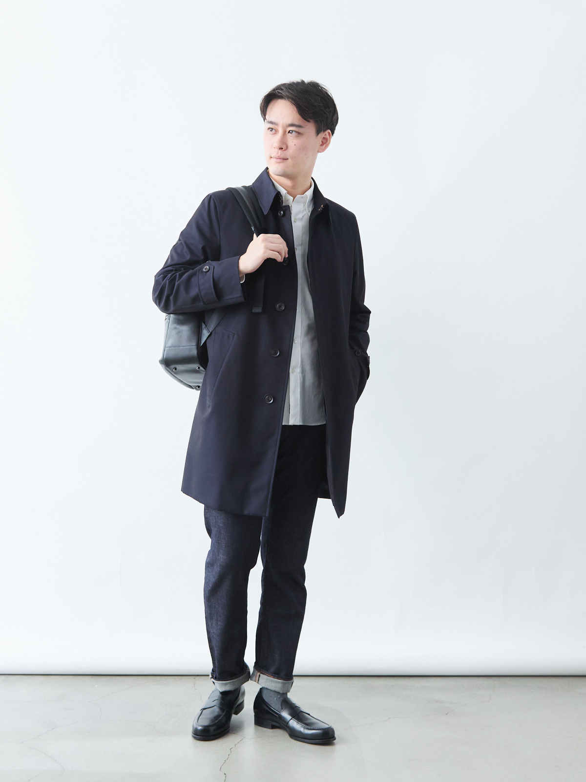 The Craftmans 超高密度GIZAギャバジンステンカラー/ネイビー