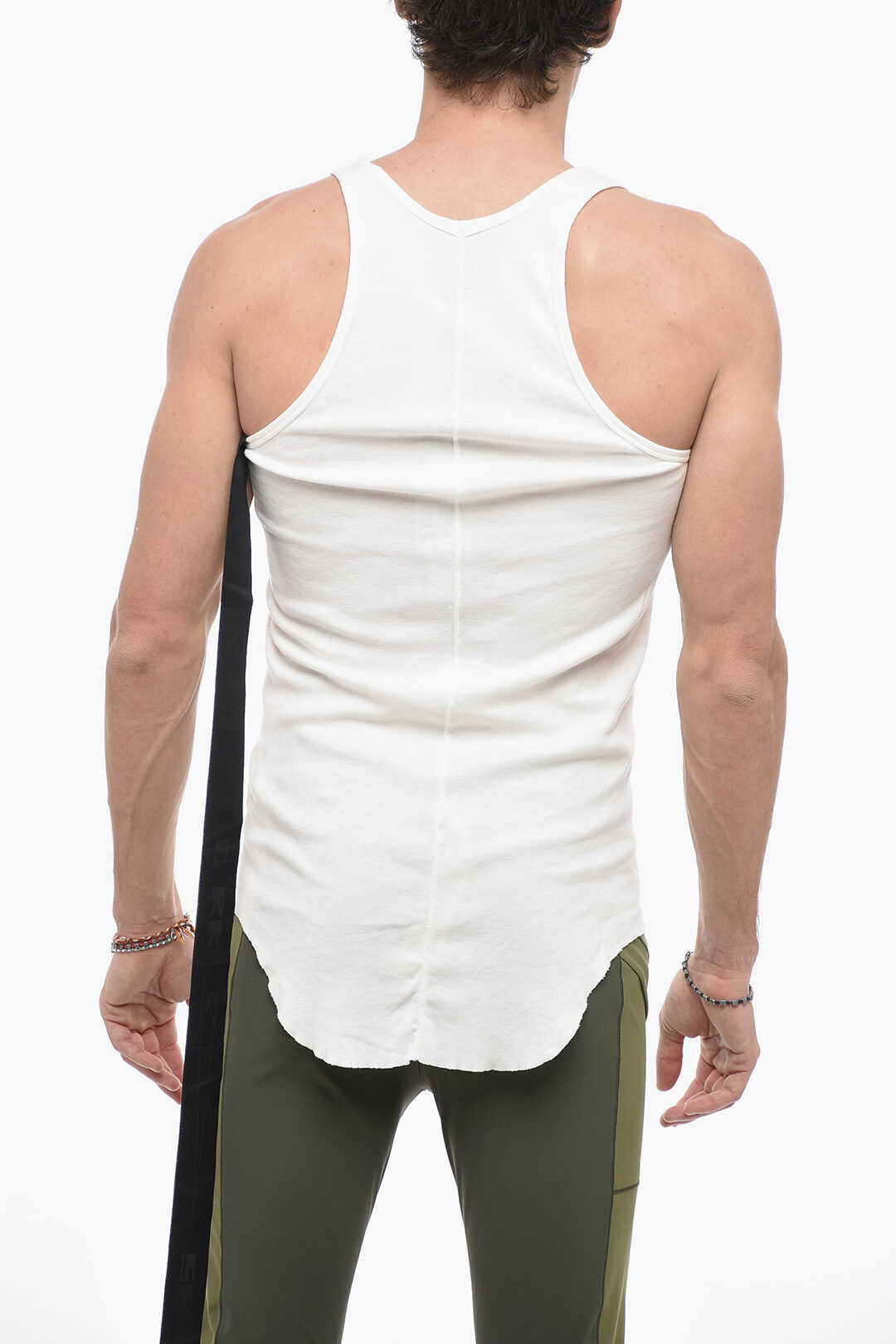 Rick Owens DRKSHDW Asymmetric Tank Top with Self-tie Detail men