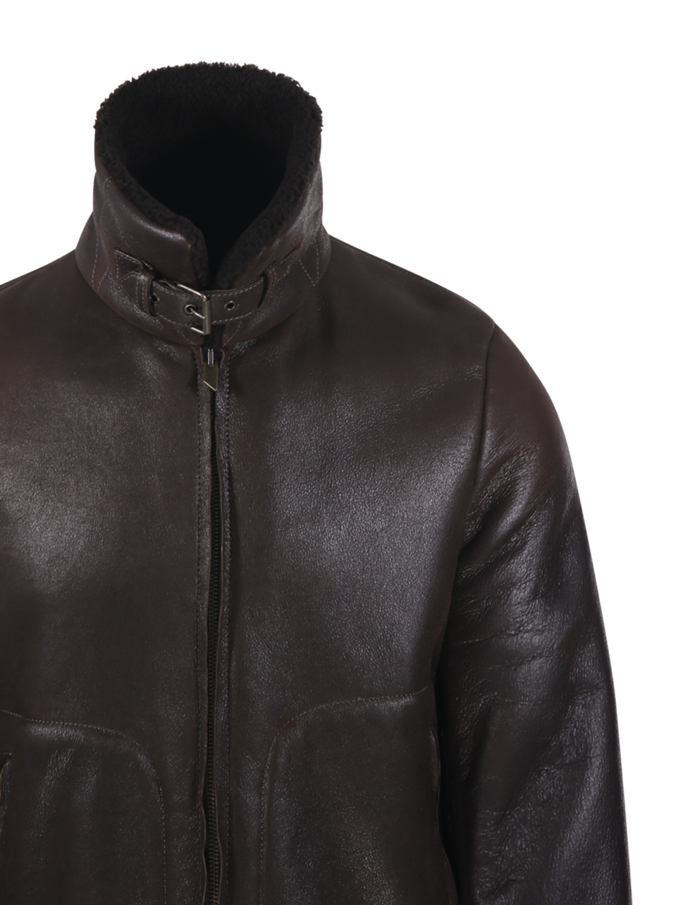 MEN SALVATORE SANTORO BROWN SHEEP LEATHER JACKET