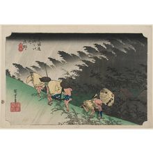 歌川広重による浮世絵「「東海道五拾三次之内」「庄野」「白雨」」