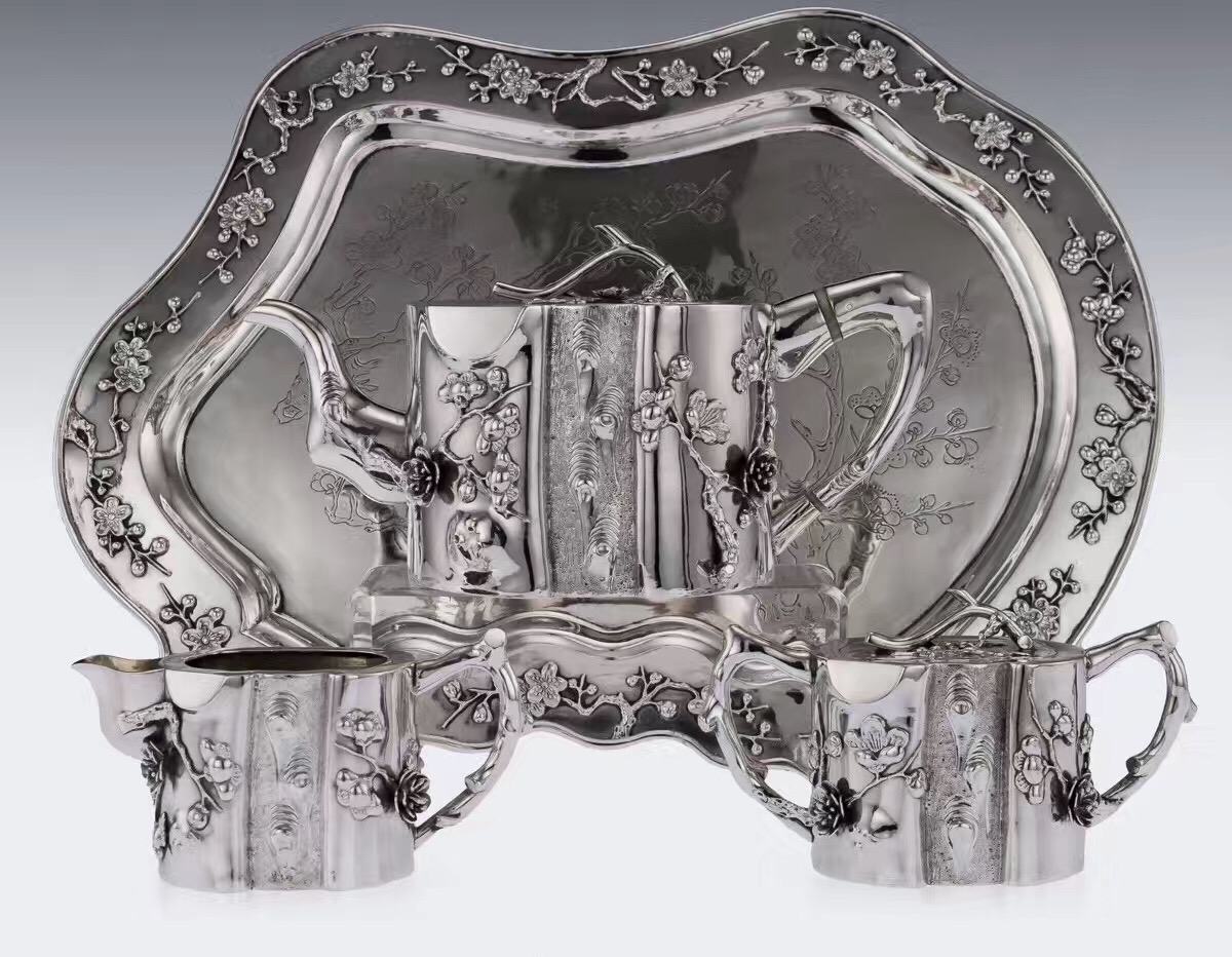 中国 銀製硯 烏銀 古董品？！ 中国 銀製硯 烏銀 古董品？！ 中国出口银