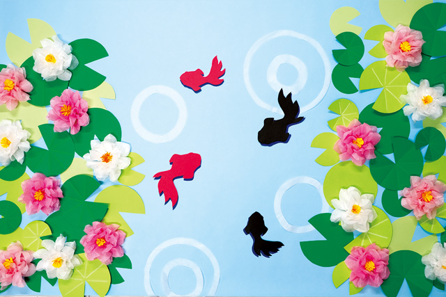 睡蓮の咲く池 - 壁画