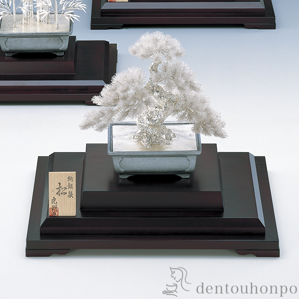 Yahoo!オークション - 光則作 純銀製 盆栽 松 竹 2個セット 置物 ガラ