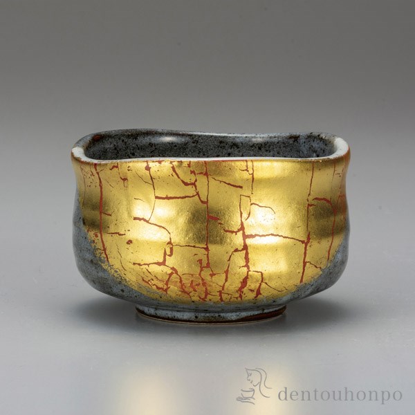送料無料】 抹茶碗 金箔彩 / 退職祝い 定年 抹茶碗 茶道具 茶器 お稽古