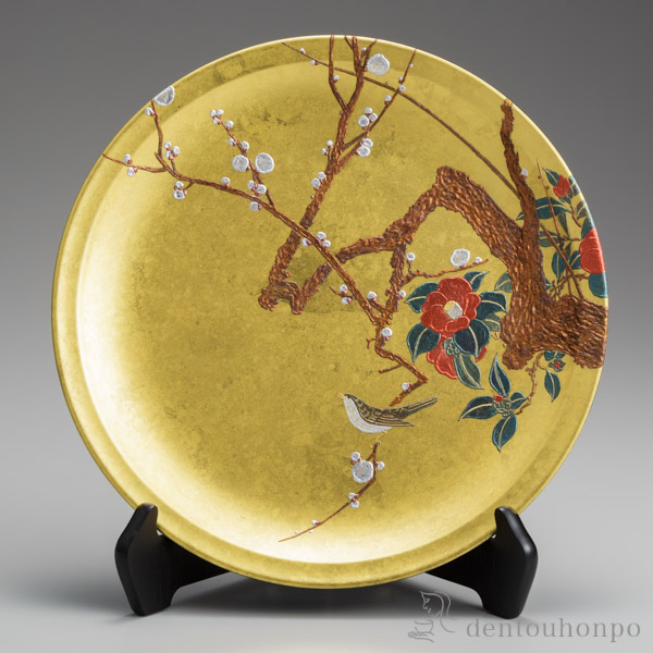 有田焼 深綿 梅鳳凰絵 一進 絵皿 飾皿 置物 有田焼 陶芸家 藤井錦彩作