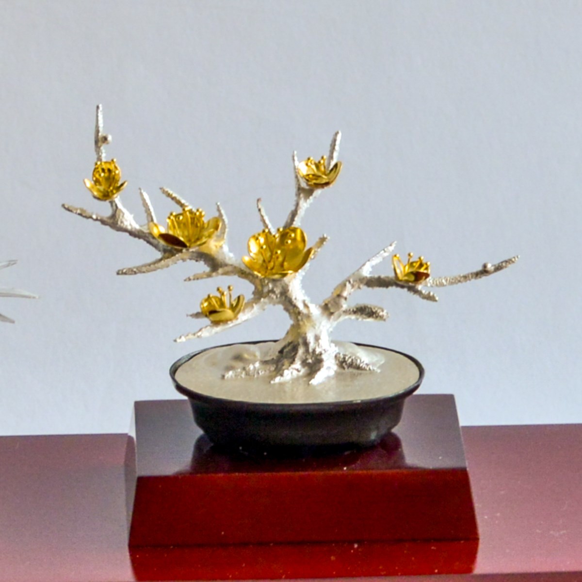 送料無料】 銀製 盆栽 松竹梅 3点セット 特小 / 高級 コレクション