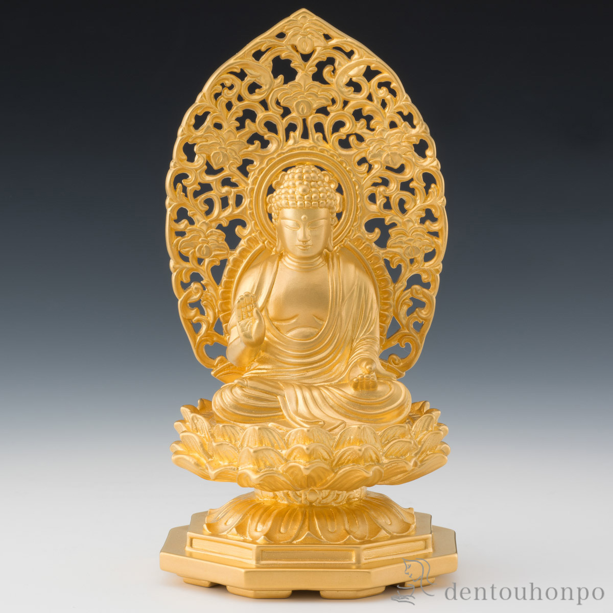 U1401】古い仏像高42㎝お釈迦様細密造アンティーク