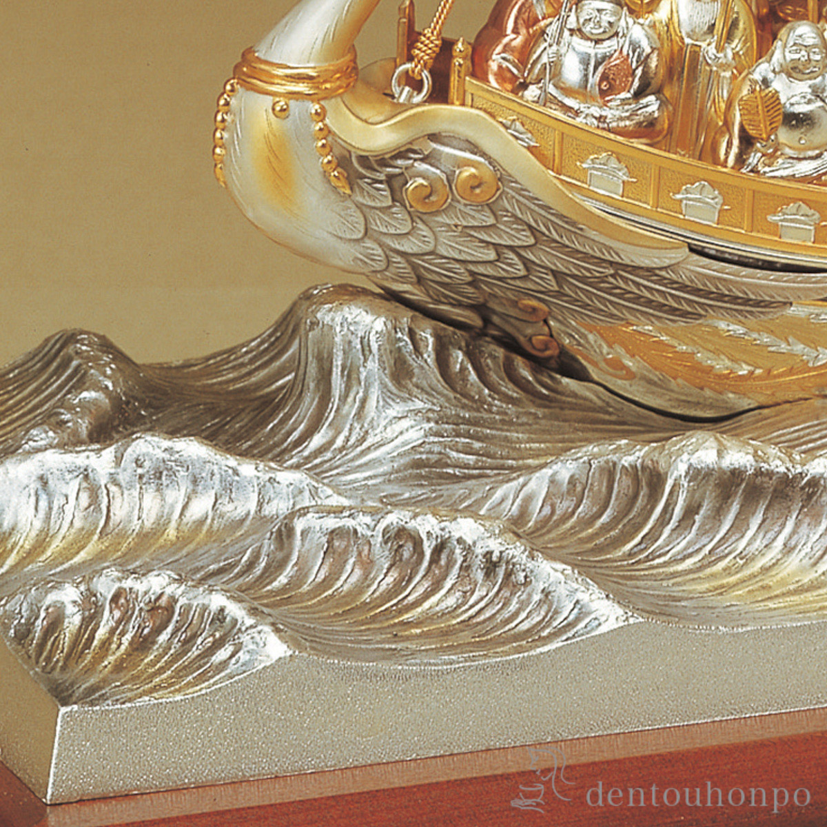 送料無料】 銀製 宝船 七福神 A 360g / 武比古 置物 七福神 恵比寿