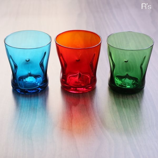 Sasaki Glass 佐々木硝子 ファミリーカラーセット レトログラス 3色