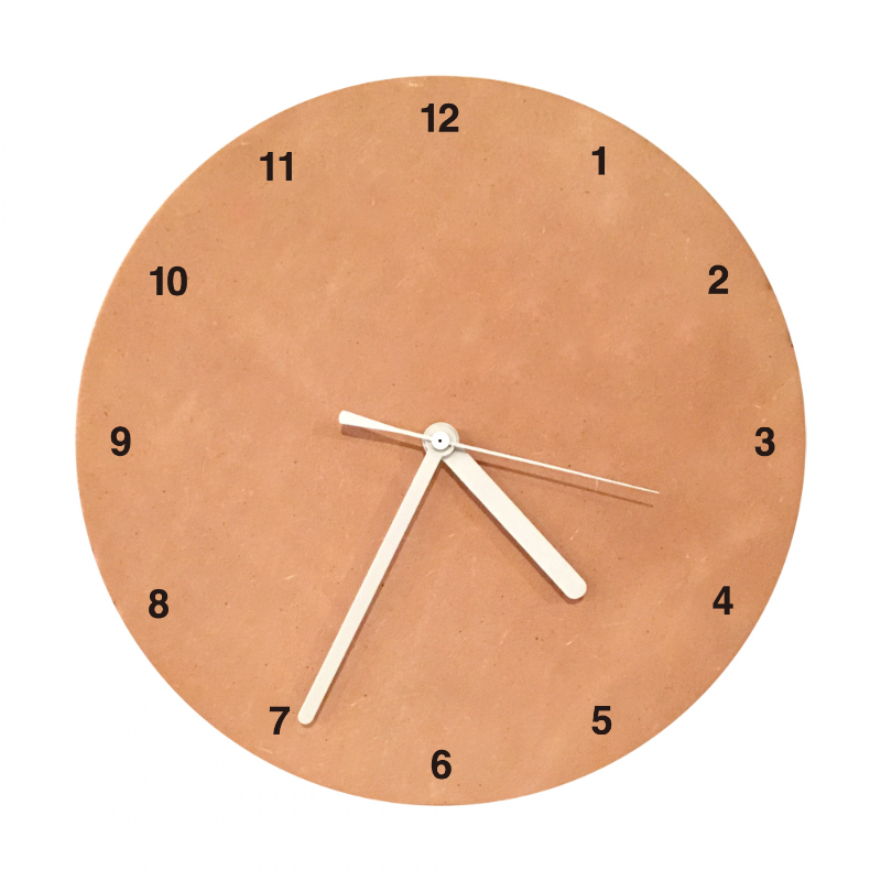 革の時計25cmナチュラル：100%オリジナルデザイングッズ - 名入れ革