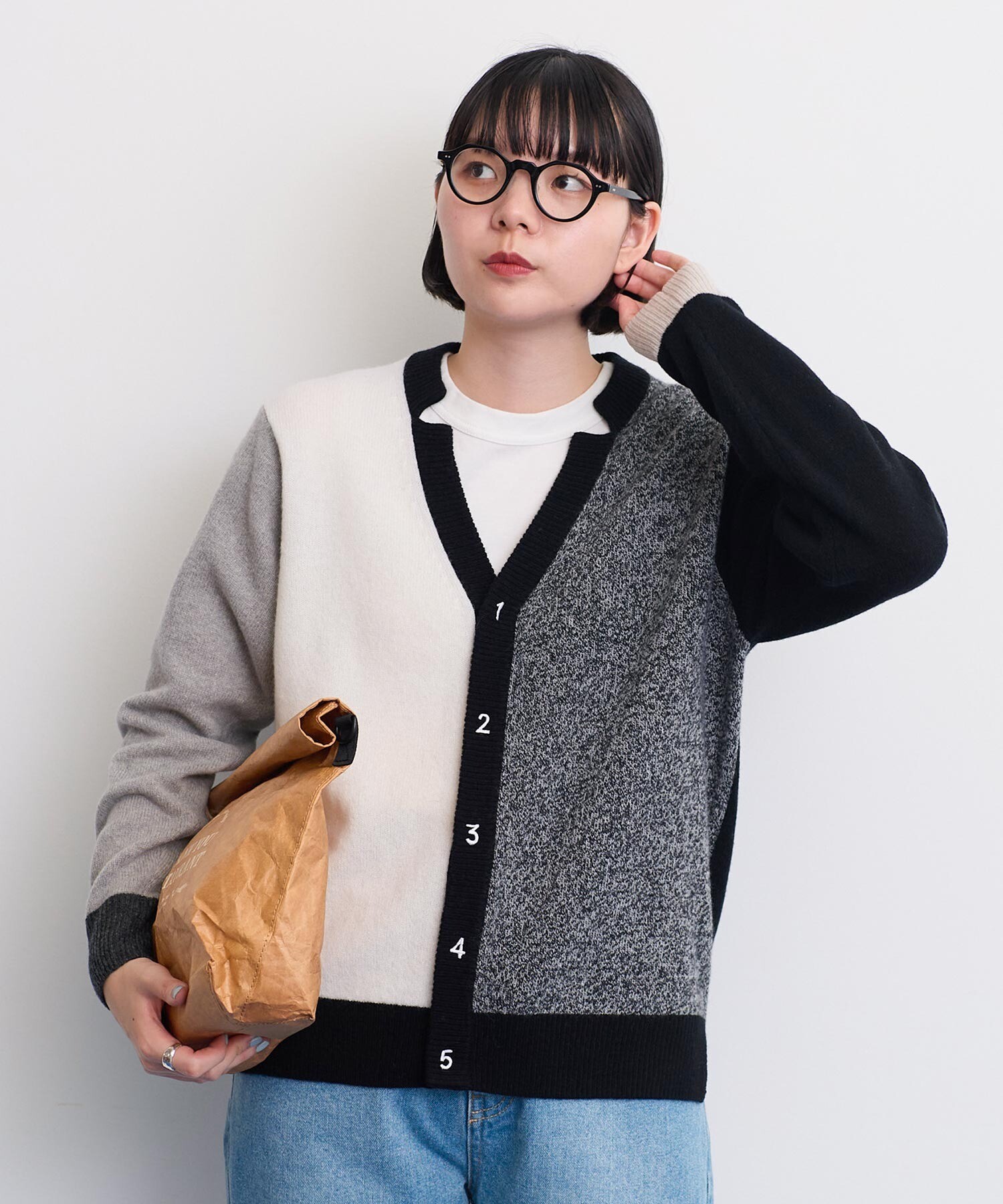 Ann Demeulemeester バイカラー 変形 アシンメトリー Tシャツ Ann