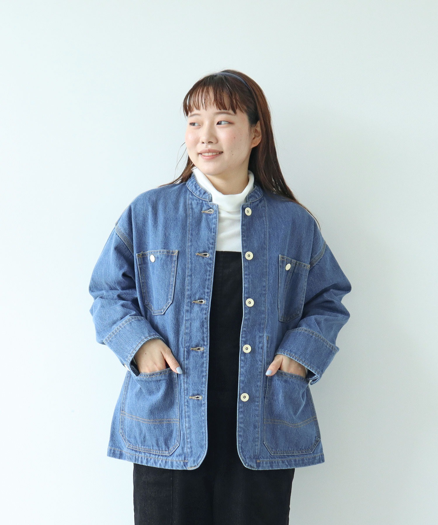 AMBIDEX Store 12.5OZデニム カバーオール (サックス)(S サックス