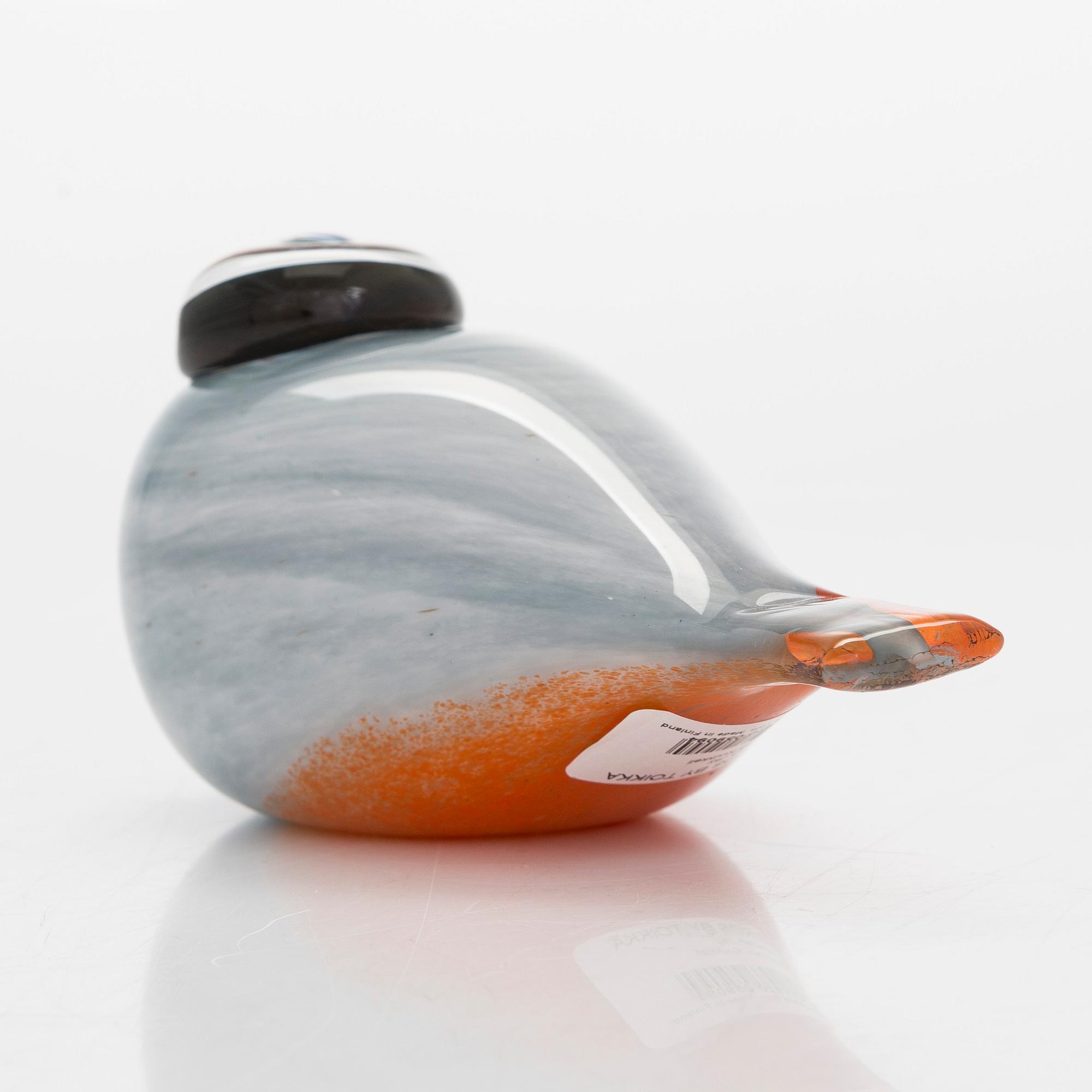 Oiva Toikka, a 'Siberian Jay' glass bird, signed O. Toikka