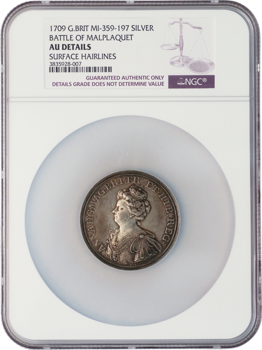 825 - Great Britain, Britain Silver Medal Queen Anne Battle of