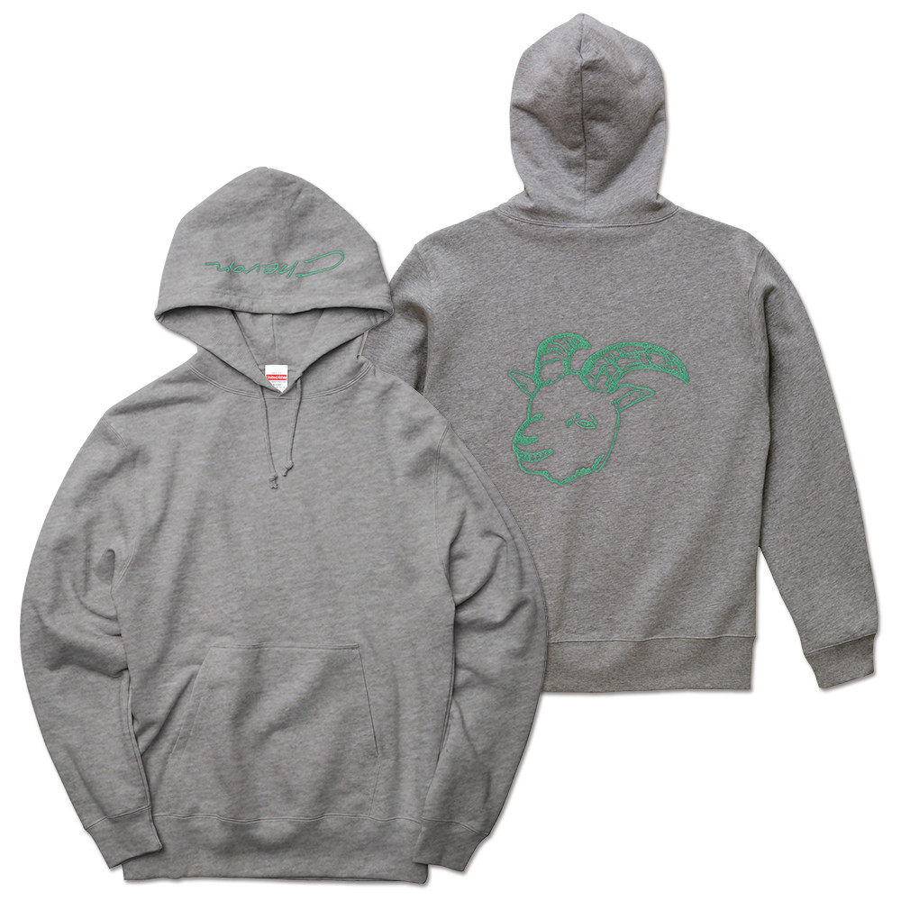 受注生産限定】刺繍プルオーバー / 緑刺繍 / グレー | Bonanza Base