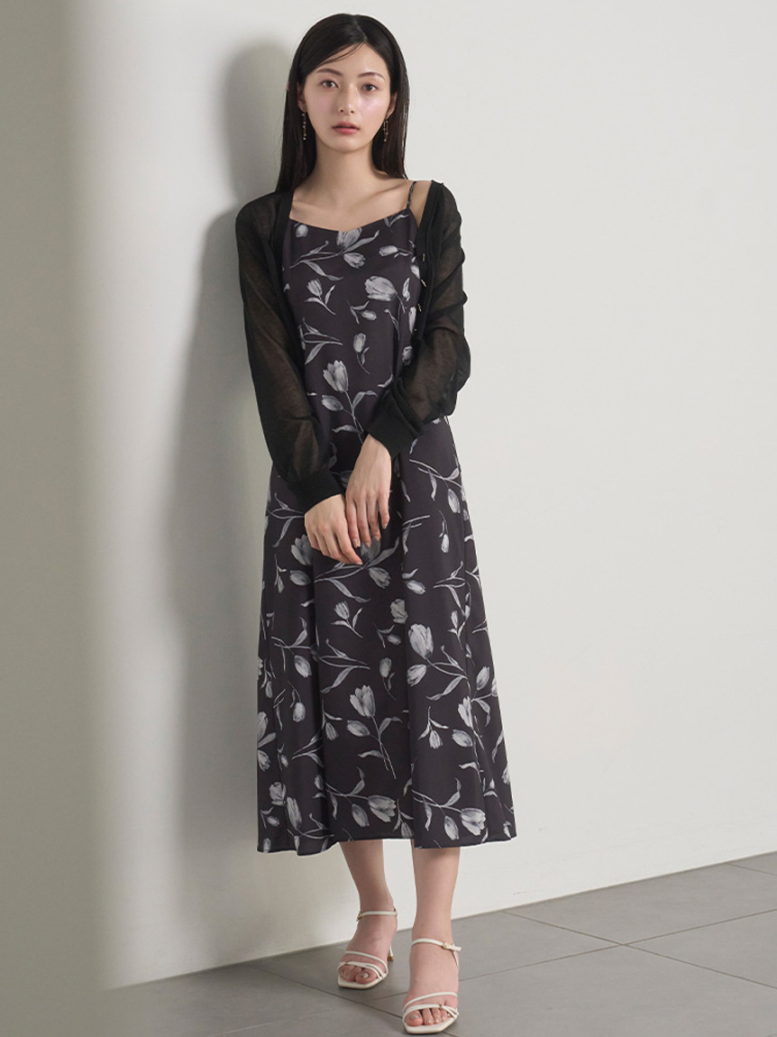 レイヤードフラワープリントワンピース(デイリーワンピース)｜DRESS