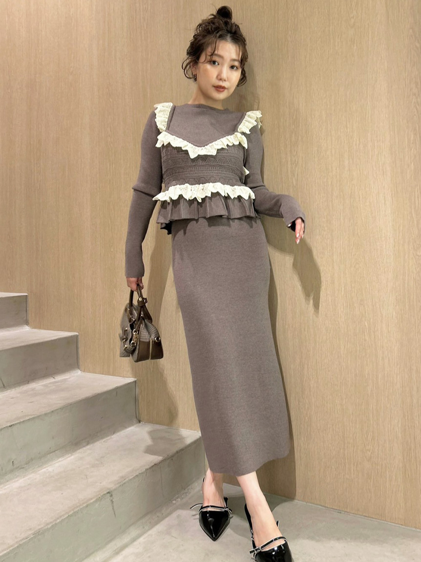 ビスチェセットニットワンピース(ニットワンピース)｜ワンピース｜LILY