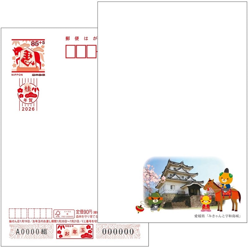 ご確認用【未使用】国際絵入り郵便葉書 地方版 エアメール 絵はがき