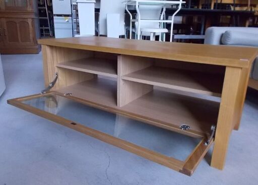 無印良品 テレビ台 108cm ガラス扉 タモ材 良い AVボード テレビボード