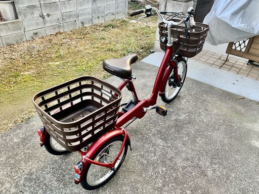 ブリヂストン 電動アシスト三輪車 ラクットワゴン 新古車 ルビーレッド