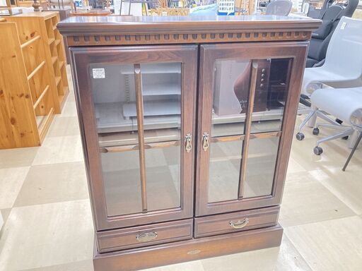 H6 美品 Italia/イタリア製 マホガニー 八角形 キャビネット/飾り棚